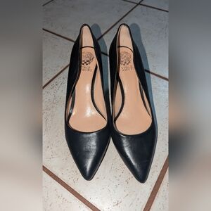 Gently used Vince Camuto pumps, size women's 10/42, 2 inch heel, black leather.